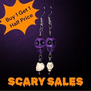 Purple Skulls &Such Earrings *SALE*